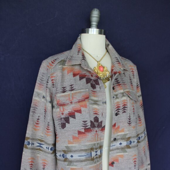 Pendleton jacquard Wool Shacket Board shirt Aztec Southwestern tunic Jacket XL - Picture 10 of 13